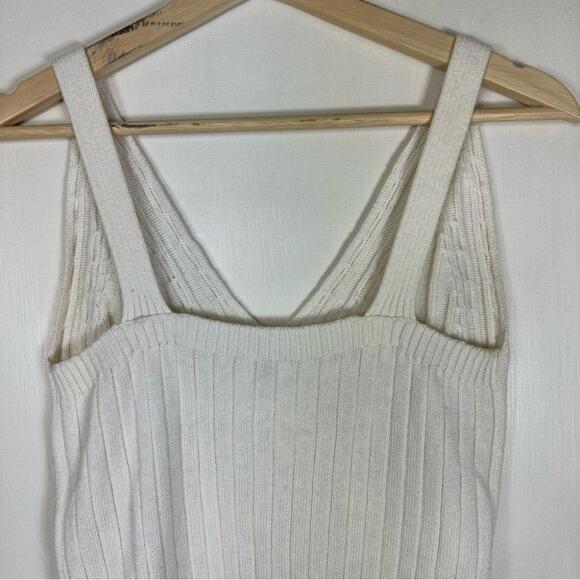 Aritzia Cream Ribbed Knit Tank Top - Picture 6 of 9
